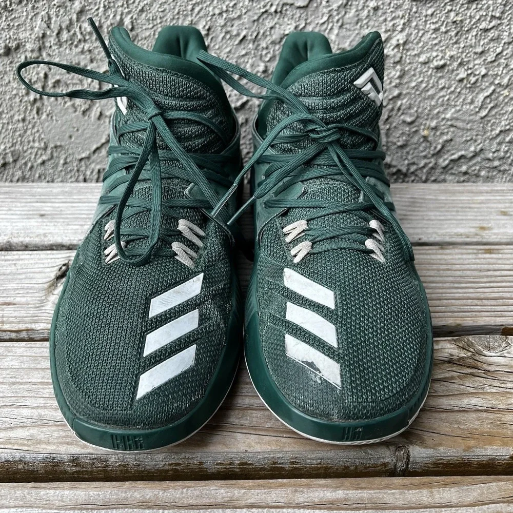 Adidas Shoes Men Size 11.5 Dame 3 BY3194 Green/White Basketball‎ Sneakers